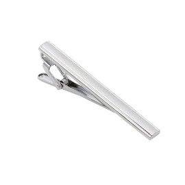 QUUPY Tie Clip Stainless Steel Simple Tie Clip Metal Necktie Pin for Business Wedding Gift Silver