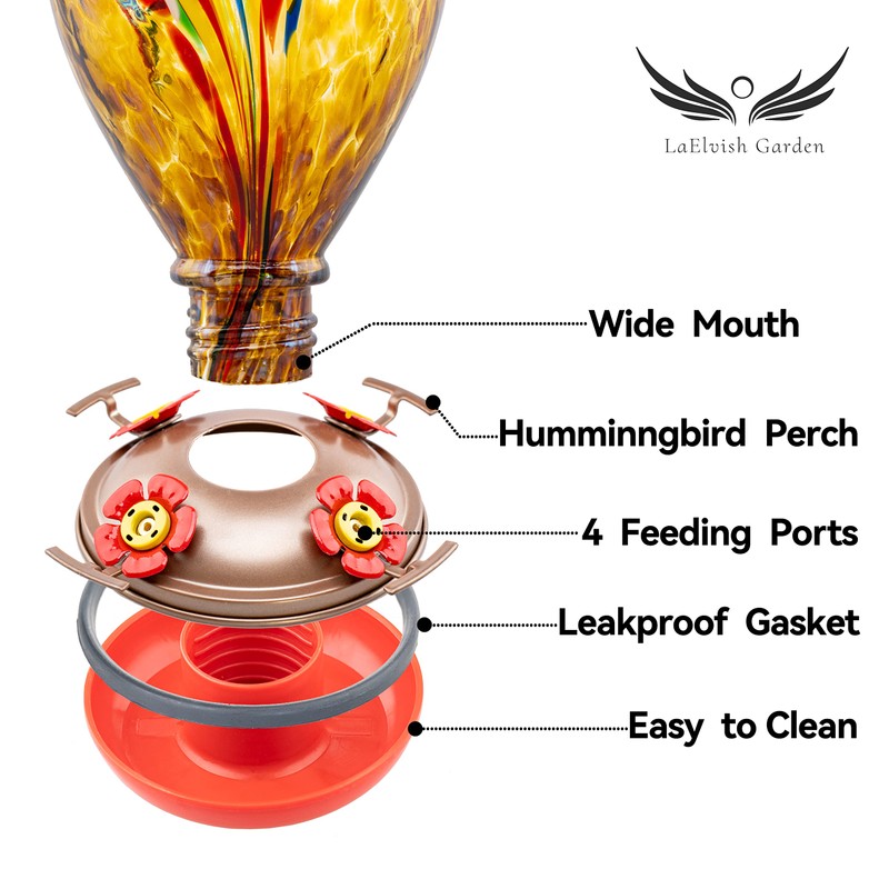 LaElvish Garden 2 Packs Hummingbird Feeder for Outdoors Hanging Ant