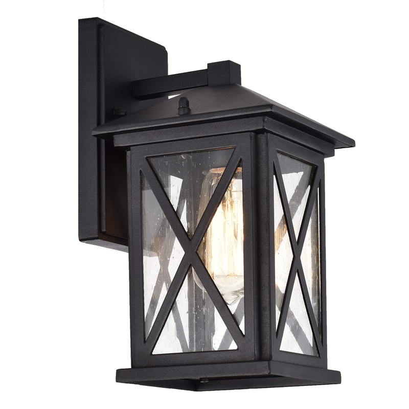 Chloe Lighting VINCENT Transitional 1 Light Textured Black Outdoor Wall