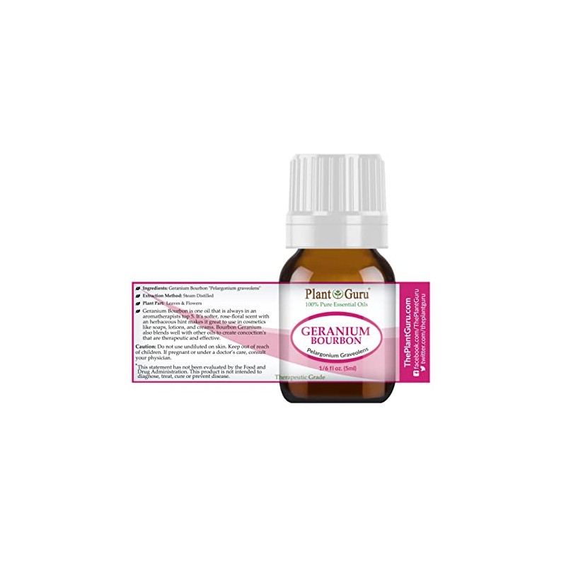 Geranium Bourbon Essential Oil 5 ml 100% Pure Undiluted Therapeutic