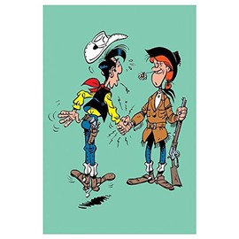 ZigZag Editions Postcard Lucky Luke: Lucky Luke and Calamity Jane handshake (10x15cm)