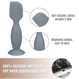 4 Pcs Espátula para Crema de Pañales, Crema para Rozaduras Niños, Aplicador de Pasta para Niños, Cepillo Silicona Suave, Herramientas Cambio Pañal, Ce