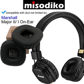 misodiko Ersatz-Ohrpolster für Marshall Major II/I On Ear Pro Stereo - Kopfhörer Reparatur Teile Ohrpolster schwarz