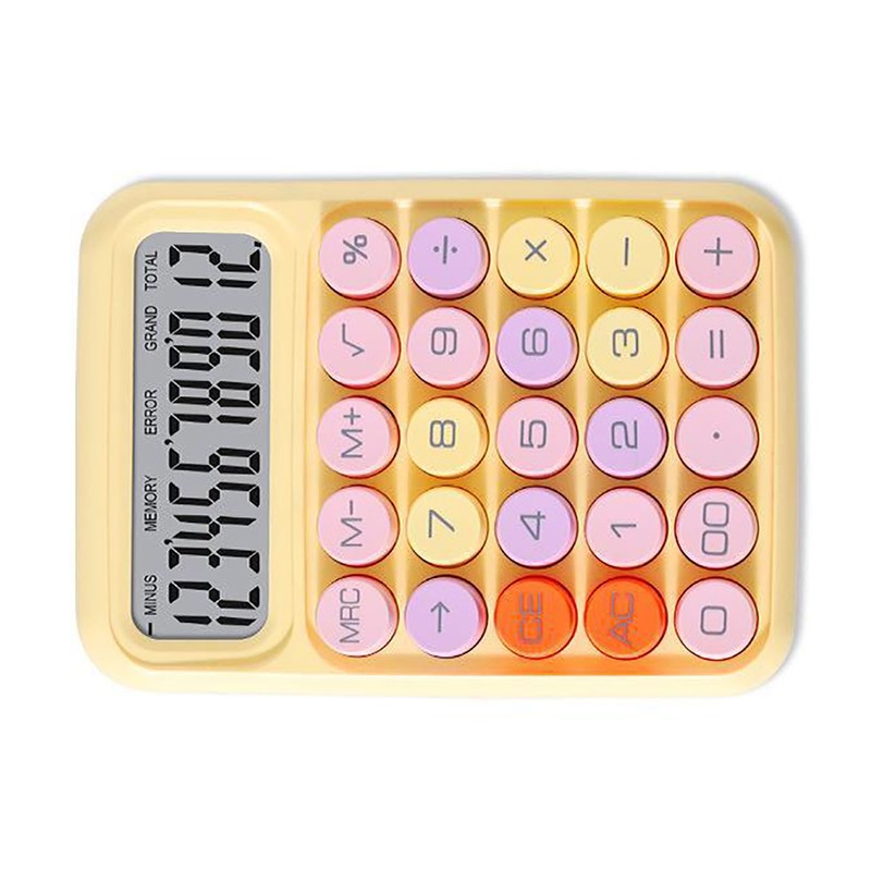 Silent Calculator Color Mechanical Key Calculator Battery Powered Electronic Calculating