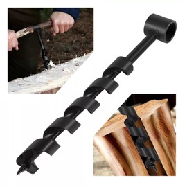 TEXVOKIE 1 Inch Hand Auger Wrench 1" X 12" Manual Hole Scotch Eye Wood Auger Drill Bit for Camping and Survival and Bushcraft Backpack Tool