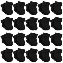 Janmercy 20 Pair Preemie Socks Girls Boys Socks Premature Baby Socks Preemie Newborn Socks for Preemie Unisex Baby (US, Alpha, Small, Regular, Regular, Black)