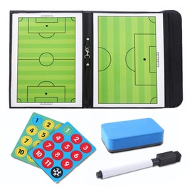 Coach's Soccer Strategy Boards Magnetic Dry Erase Football Coaching Board Foldable Double Sided Soccer Clipboard