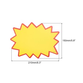 QUARKZMAN Pack of 100 Blank Star Design 150mm x 210mm Fluorescent Star Price Tags Colors for Retail Price Marking