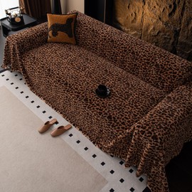 West Ivory 4-Seater Ultra-Thick Winter Soft Plush Couch Cover – Washable Furniture Protector for Dogs, Pets, Anti-Slip, Anti-Dust Sofa Cushion Cover, Coffee, 133.86 x 66.93 Inches