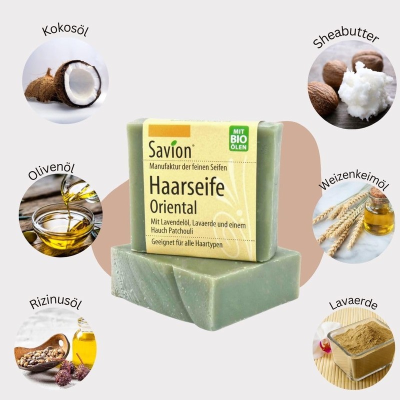 Savion Oriental Hair Wash Soap for All Hair Types, Vegan,