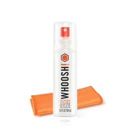 WHOOSH! Screen Shine Go XL - 3.4 fl oz with Microfiber Cloth - Powerful Streak-Free Screen Cleaner Spray and Wipe for MacBook, Laptop, Car, Eyeglasses & Phone - Sleek Bottle for Home, Work or Travel