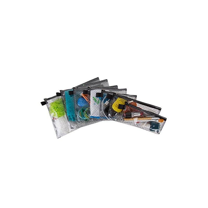 Travelon Set of 7 Packing Envelopes, Clear with Trim, Assorted