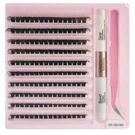 つけまつげ 部分用 部分つけまつげ つけまつ毛 束感 自然 大容量 手作り 舞台用 日常化粧用 (DIY-120D-MIX)