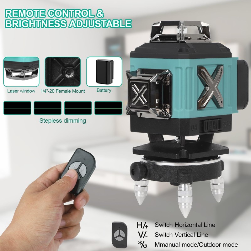 16 Lines Laser 360 Level Self Leveling, 4x360° Professional 4D