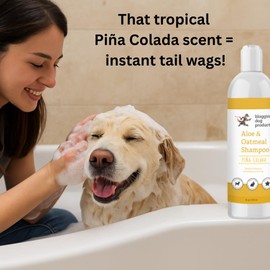 Aloe & Oatmeal Dog Shampoo – Piña Colada Scent – Relieves Itching & Restores Moisture – Gentle, Soap-Free Formula – 16 oz – Blogging Dog Products