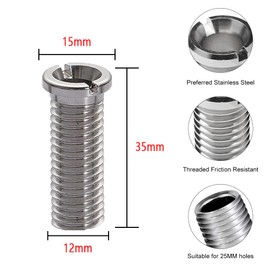 Kitchen Sink Basket Strainer Screw, Hollow Screw Sink, Strainer Screw, 35 mm Stainless Steel Drain Strainer Screw, Hollow Screw for Strainer Basket Valves, for Sink, Sink Strainer Basket, Kitchen,