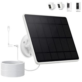 1-Pack 6W Solar Panel for Ring Camera Outdoor Wireless, Fast Solar Charger for Ring Spotlight Camera & Stick Up Cam Battery, Smart Continuous Power Supply with USB-C/DC Port