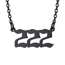 U7 222 Black Stainless Steel Layered Necklace