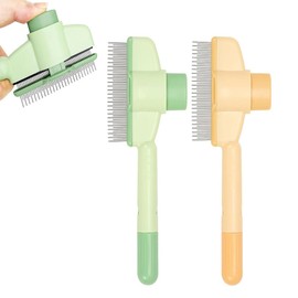 Changyeah Pets Grooming Comb,2 PCS Pet Hair Removal Flea Comb,Dematting Comb for Dog and Cat, Pet Rake and Brushes for Small, Medium Large Dogs,with Release Button Grooming Brush