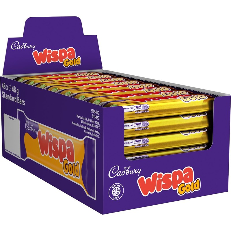 Cadbury Wispa Gold Chocolate Bar, Textured Milk Chocolate with Soft