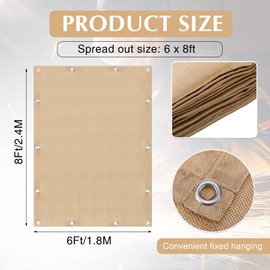 Hoteam 3 Pieces Fiberglass Fireproof Welding Blanket Bulk 6 x 8 ft 800 GSM Heavy Duty Fire Retardant Blanket Flame Resistant Blanket Weld Insulation Cover with Grommet for Welding Tool Accessories