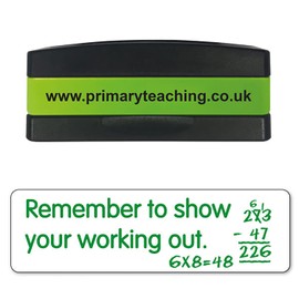 Stackable Remember To Show Your Working Out Maths Pre Inked School Teachers Feedback Marking Stamper Stamp 44x13mm Primary Teaching Services