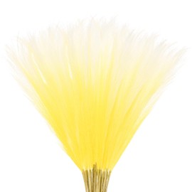 M METERXITY 20-Pack Faux Pampas Grass 21.7 Inch/55cm Small Fake Fluffy Pampas Grass Decor Pampas Grass Branches Vase Filler for Home/Wedding/Vase/Office/Party [Yellow Gradient]