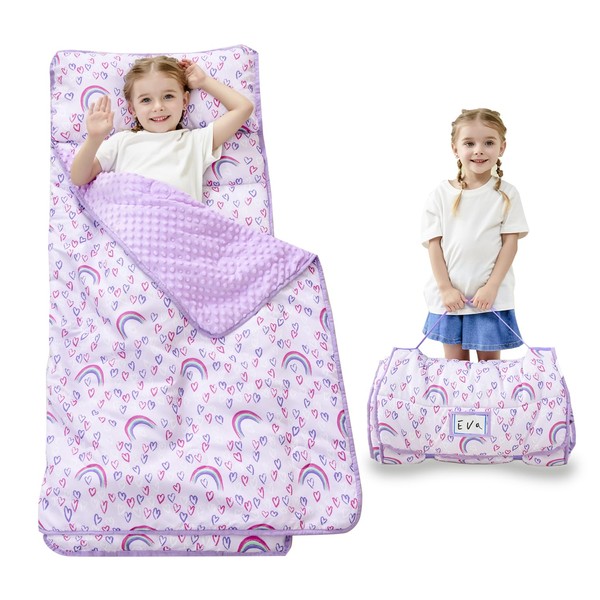 Lasoftan Toddler Nap Mat with Pillow and Blanket, Extra Large