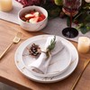 Pokini White Gold Splash Dinnerware Sets, 12 Pieces Fine China