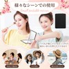 コンパクトミラー 手鏡 ブラック 両面折畳 180°角度可変 平面鏡 2倍拡大鏡 ガラス鏡面 PUレザーカバー 手鏡折りたたみ携帯