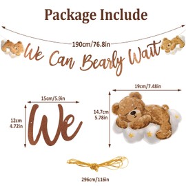 Norbiariz We Can Bearly Wait Baby Shower Decorations Bear Banner We Can Bearly Wait Sign Gender Reveal Neutral Party Garland Nursery Decoration Photo Props