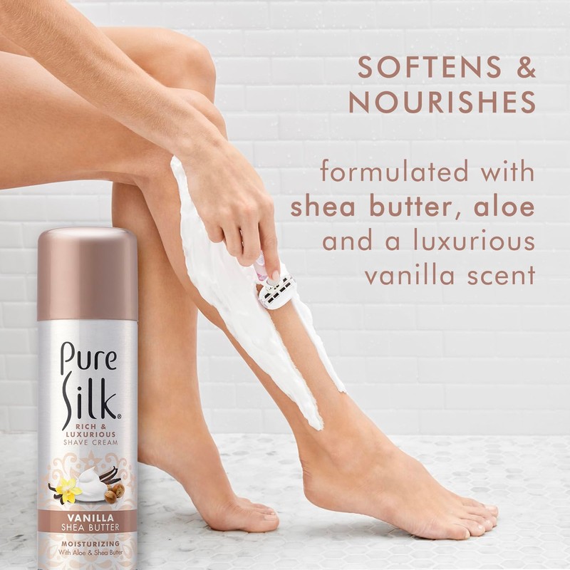 Pure Silk Vanilla Shea Butter Spa Therapy Shave Cream for