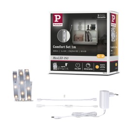 Paulmann 78895 LED Stripe MaxLED 250 Shelf Comfort Basic Set 1 m 300 lm/m 30LEDs/m incl. 1 x 4 Watt Dimmable Light Strip Silver Plastic 2700 K