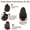 2 Piezas Extension de Cabello, 45CM Hair Extensions(Marrón Claro)