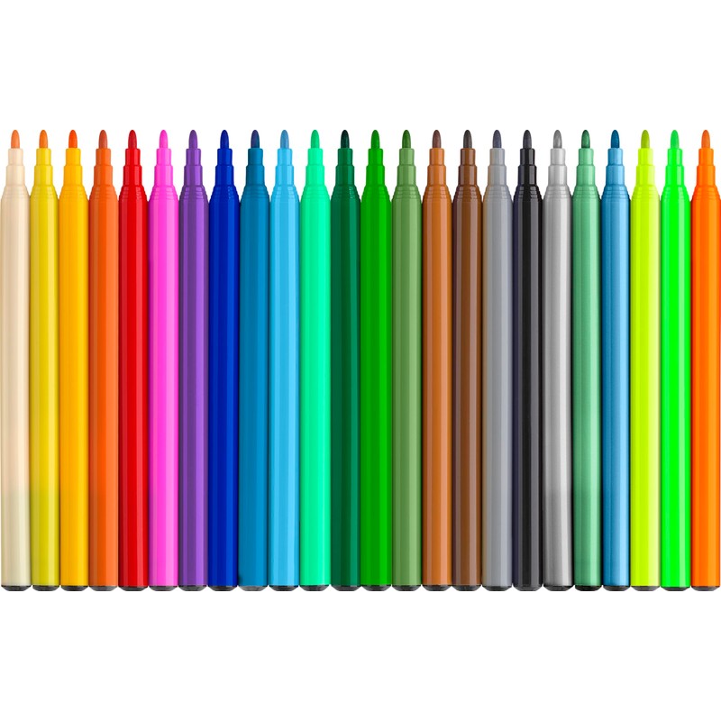 FABER-CASTELL 554222 - Dino Felt Pen Set, 24 Felt Tip