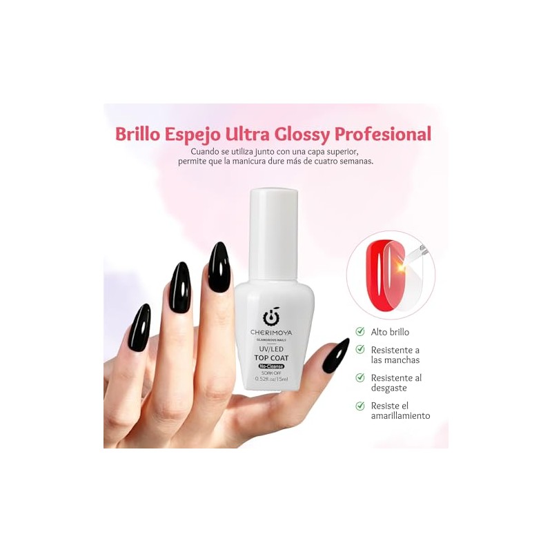 CHERIMOYA Top Coat Gel UV LED No Wipe No Cleanse