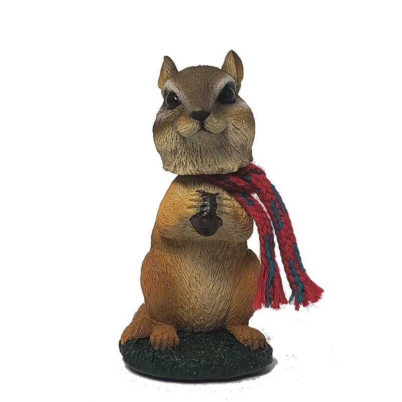 Animal Den Chipmunk Bobblehead Figure Statue Gift for Car Dashboard