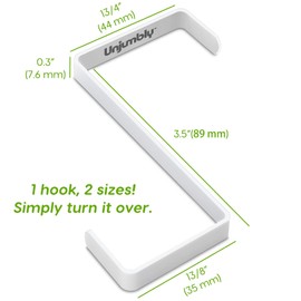 Unjumbly 4 Pack Over The Door Hooks - Fitting Door Width Between 1 3/8" and 1 3/4", Reversible Door Hangers for Hanging Clothes, Towels, Coats and More (White)