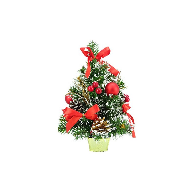 Christmas Concepts® 30cm (12") Frosted Christmas Tree With Red Decorations