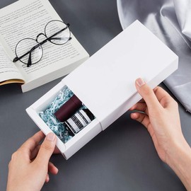 BENECREAT 16 PCS 6.8 x 5.7 x 0.04 inch White Drawer Gift Box Rectangle Kraft Paper Box Candy Accessory Wedding Birthday Gift Box