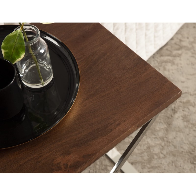 Kate and Laurel Laraway Folding Side Table, 20x14x20, Silver