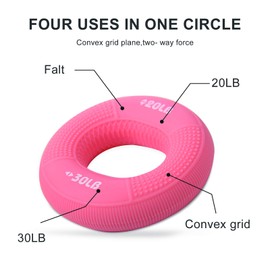 Hand Grip Strengthener Kit( 4 Pack), Adjustable Resistance Finger Exerciser, Forearm Gripper - Set of 6 Lever Resistance Grip Ring & Stress Relief Grip for Athletes, Rock Climbing, Guitar and More