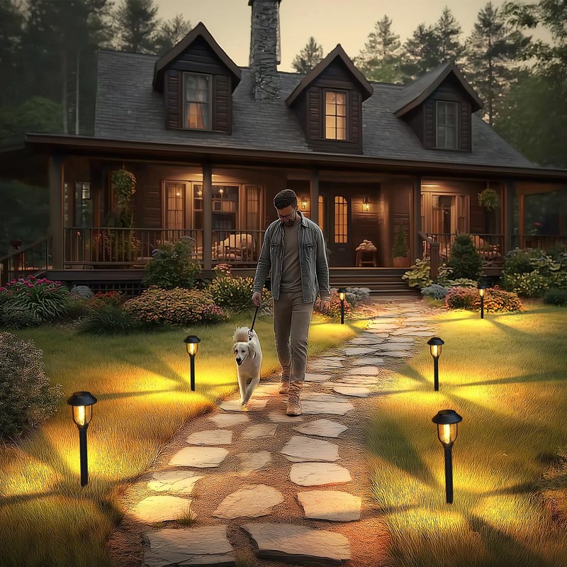 ILANCK 12 Pack Solar Lights Outdoor, Solar Pathway Lights Waterproof