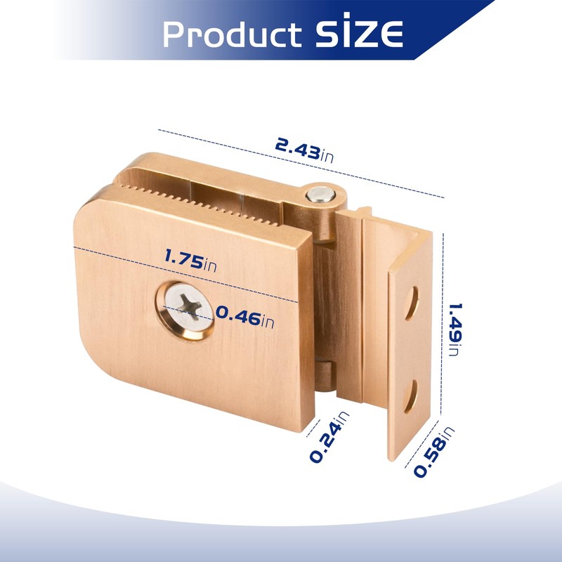 Glass Shower Door Hinges, Brushed Nickel Finish Mini Hinge Glass