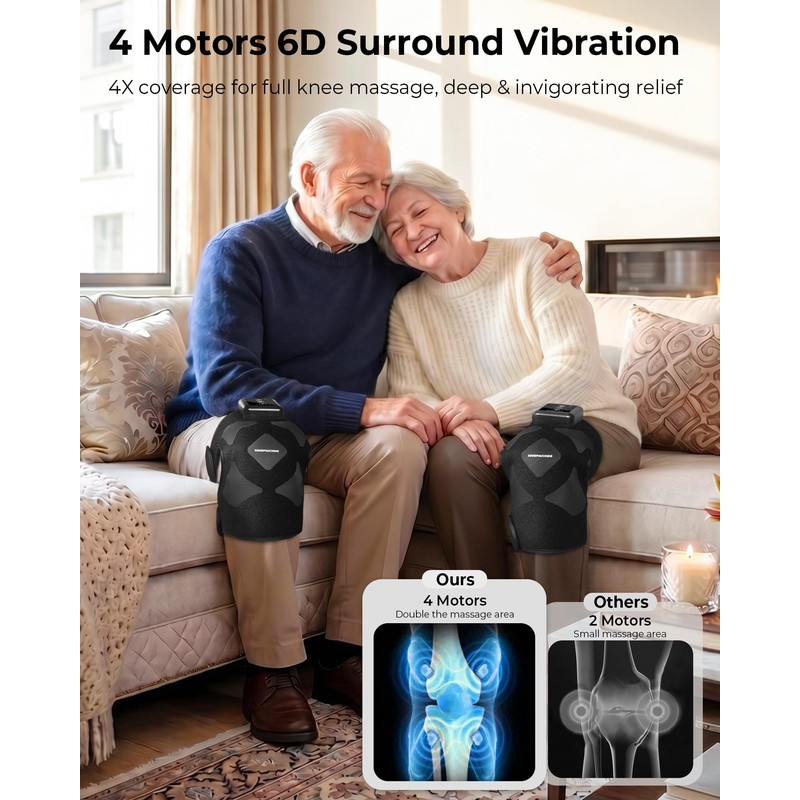 Cordless Knee Massager with Heat and Red Light Therapy, 2