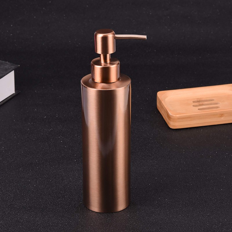 Stainless Steel Dispenser, Kitchen Bathroom Countertop Hand Pump Liquid Rose