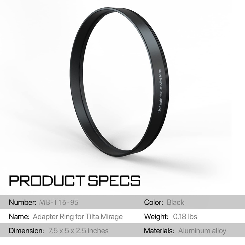 Tilta 95mm Lens Attachments Adapter Ring for MB-T16 Mirage Matte