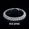 10mm Ice Cuban Link Chain Bracelet Hip Hop Jewelry 18K