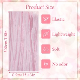 10FT Cheesecloth Table Runner,Summer Rustic Boho Gauze Cheese Cloth Long Table Runner Decoration for Wedding Baby Shower Bridal Shower Birthday Party Countryside Home Decor (Bright Pink)