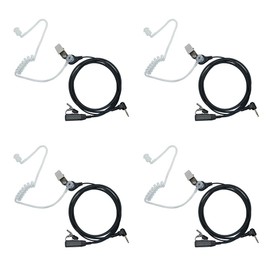 TDYU Walkie Talkie Headset with PTT Mic 1 Pin Covert Acoustic Tube Earpiece for Talkabout MH230R MR350R T200 T200TP T260 T260TP T460 T600 MT350R 2 Way Radio 4Pack